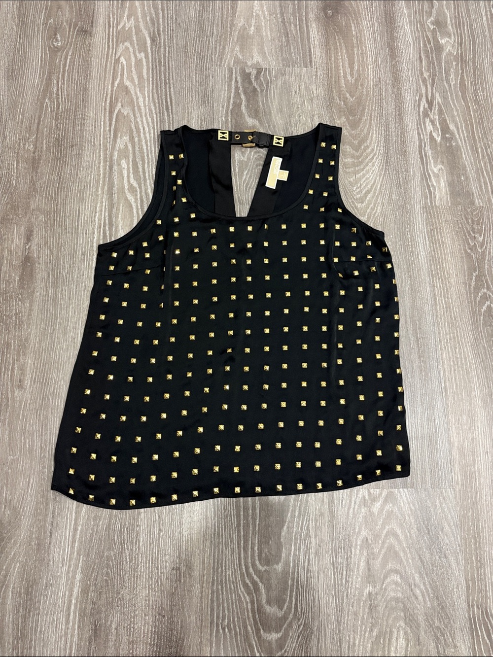 Michael Kors Black Tank Top with Gold Studs